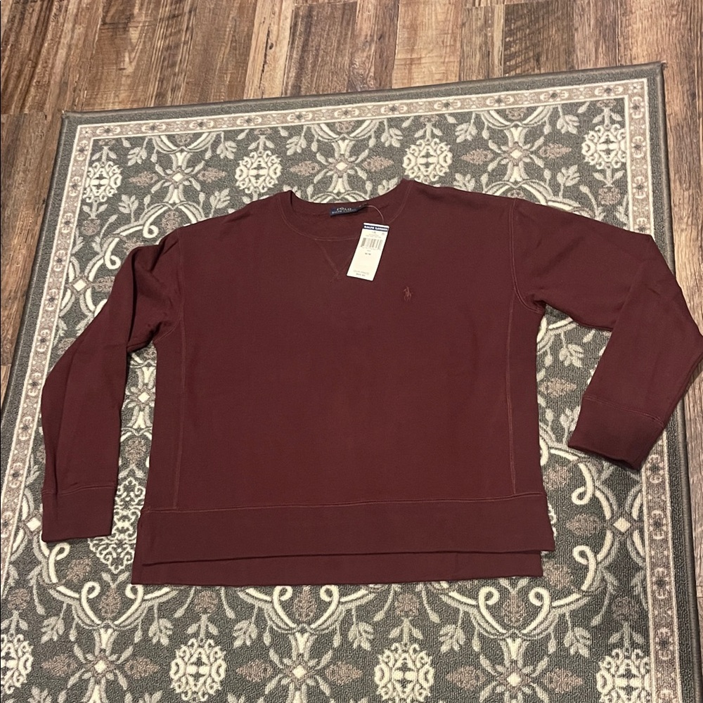 Women's Burgundy Polo Ralph Lauren Sweatshirt NWT
